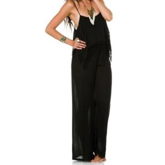 INDAH Black Fringe Jumpsuit - Picture 5 of 5